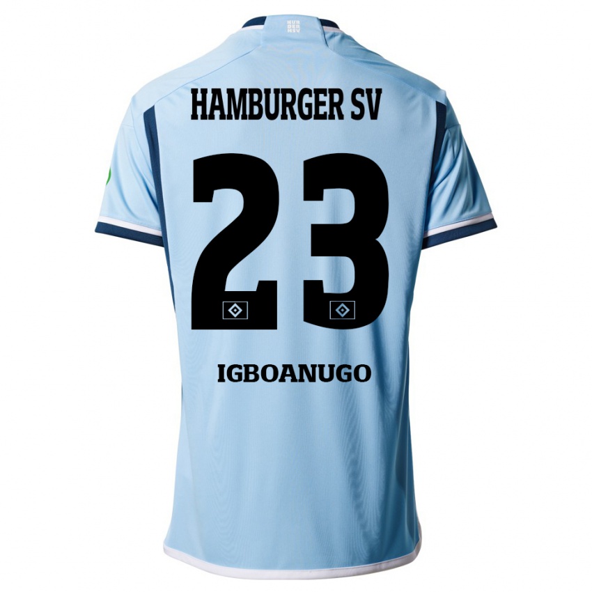 Kinder David Igboanugo #23 Blau Auswärtstrikot Trikot 2023/24 T-Shirt Österreich