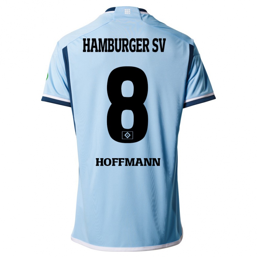 Kinder Nick Hoffmann #8 Blau Auswärtstrikot Trikot 2023/24 T-Shirt Österreich