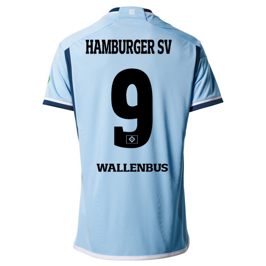 Kinder Noah Wallenßus #9 Blau Auswärtstrikot Trikot 2023/24 T-Shirt Österreich