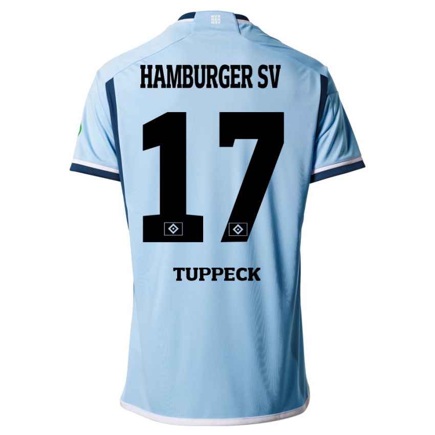 Kinder Niklas Tuppeck #17 Blau Auswärtstrikot Trikot 2023/24 T-Shirt Österreich