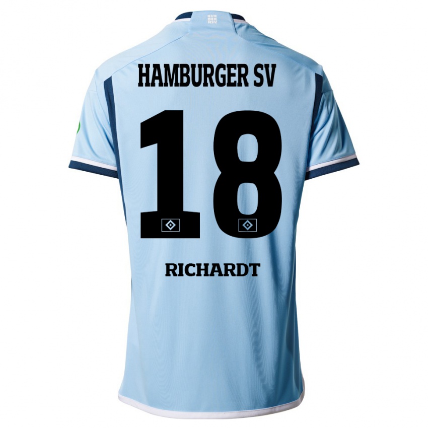 Kinder Dayo Richardt #18 Blau Auswärtstrikot Trikot 2023/24 T-Shirt Österreich