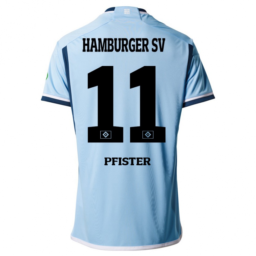 Kinder Edward Pfister #11 Blau Auswärtstrikot Trikot 2023/24 T-Shirt Österreich