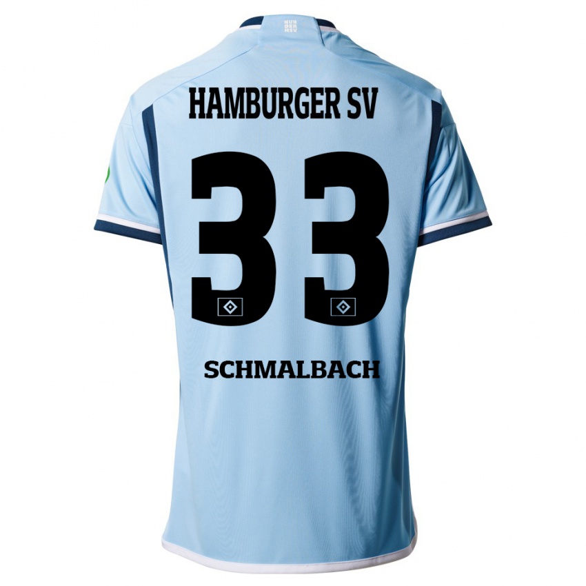 Kinder Sebastian Schmalbach #33 Blau Auswärtstrikot Trikot 2023/24 T-Shirt Österreich