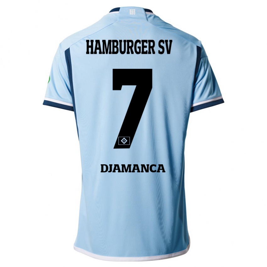 Kinder Ismaila Djamanca #7 Blau Auswärtstrikot Trikot 2023/24 T-Shirt Österreich