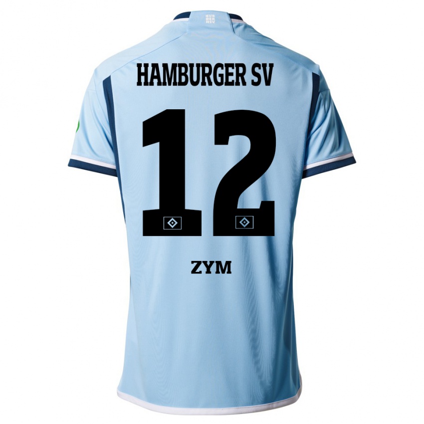 Kinder Marcel Zym #12 Blau Auswärtstrikot Trikot 2023/24 T-Shirt Österreich