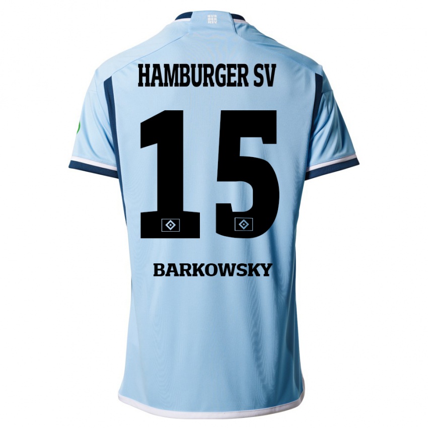 Kinder Finn Barkowsky #15 Blau Auswärtstrikot Trikot 2023/24 T-Shirt Österreich