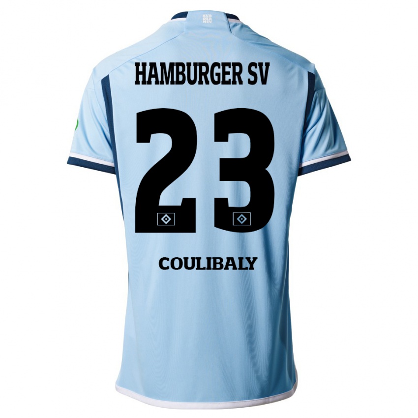 Kinder Karim Coulibaly #23 Blau Auswärtstrikot Trikot 2023/24 T-Shirt Österreich