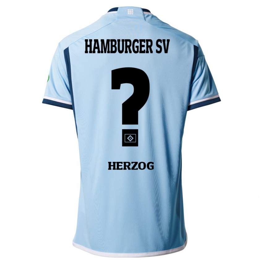 Kinder Miguel Herzog #0 Blau Auswärtstrikot Trikot 2023/24 T-Shirt Österreich