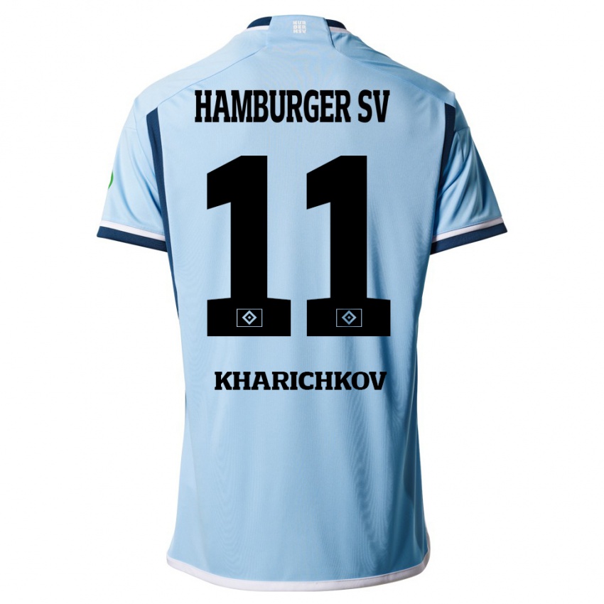 Kinder Valentyn Kharichkov #11 Blau Auswärtstrikot Trikot 2023/24 T-Shirt Österreich