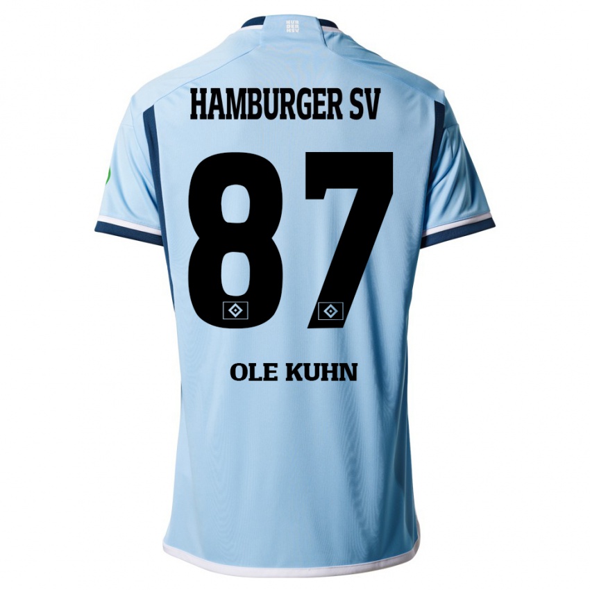 Kinder Niklas Ole Kühn #87 Blau Auswärtstrikot Trikot 2023/24 T-Shirt Österreich