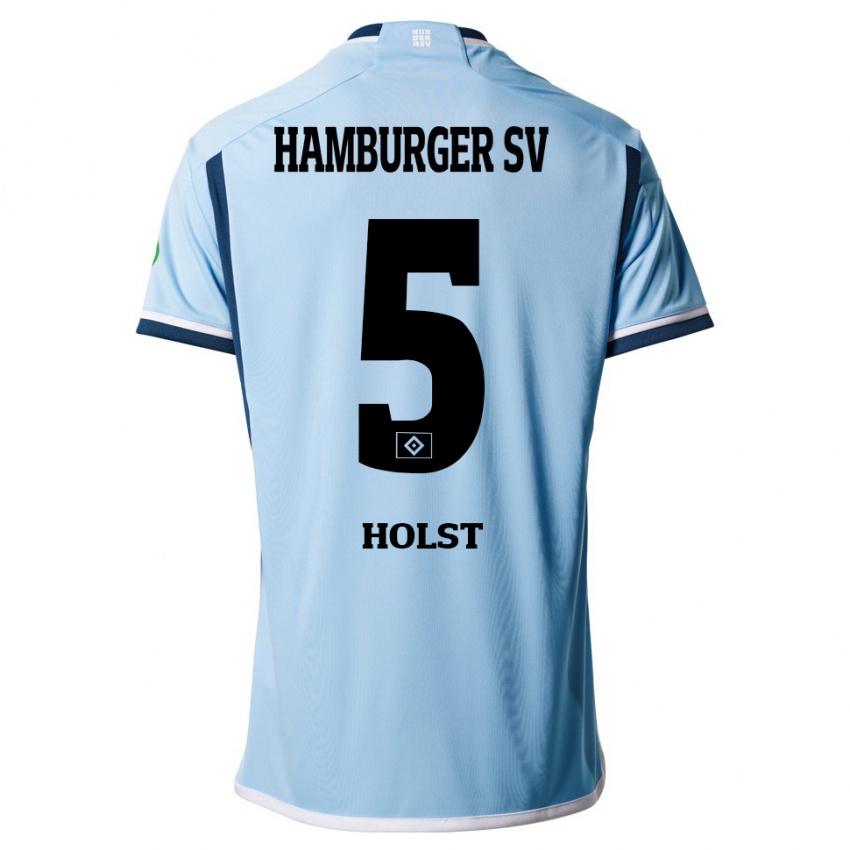 Kinder Evelyn Holst #5 Blau Auswärtstrikot Trikot 2023/24 T-Shirt Österreich