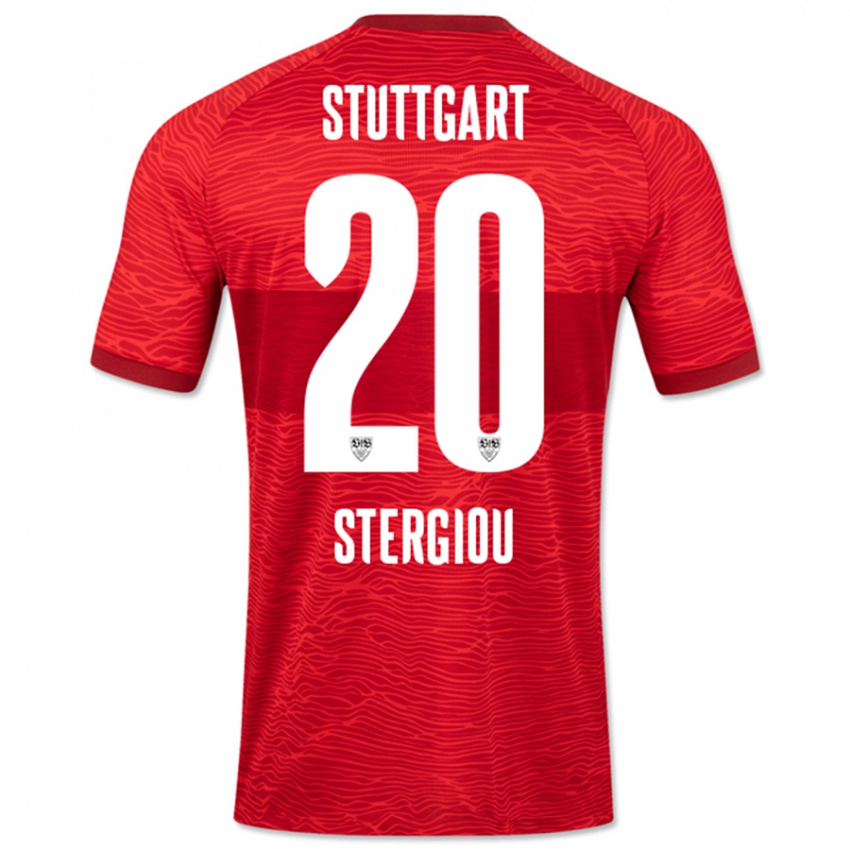 Kinder Leonidas Stergiou #20 Rot Auswärtstrikot Trikot 2023/24 T-Shirt Österreich