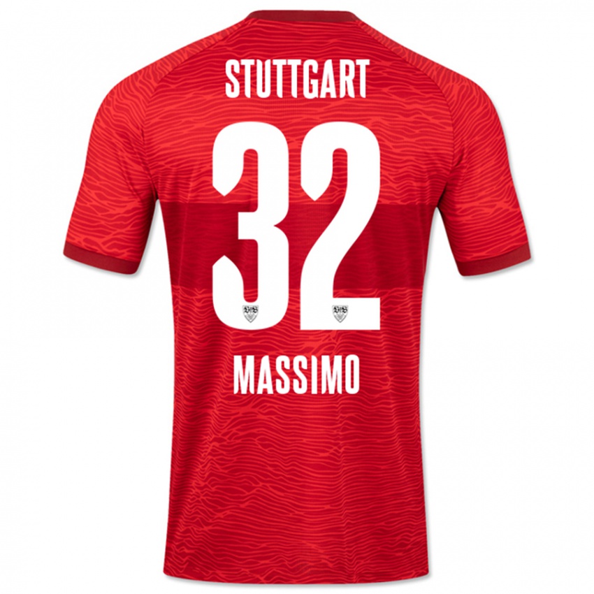 Kinder Roberto Massimo #32 Rot Auswärtstrikot Trikot 2023/24 T-Shirt Österreich