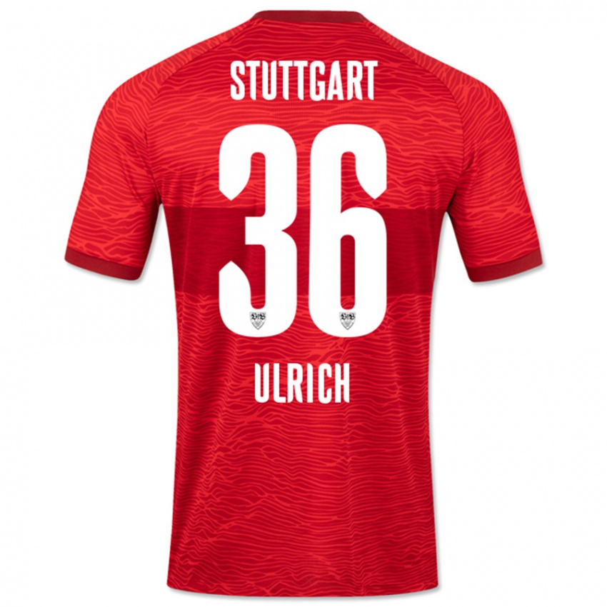 Kinder Laurin Ulrich #36 Rot Auswärtstrikot Trikot 2023/24 T-Shirt Österreich