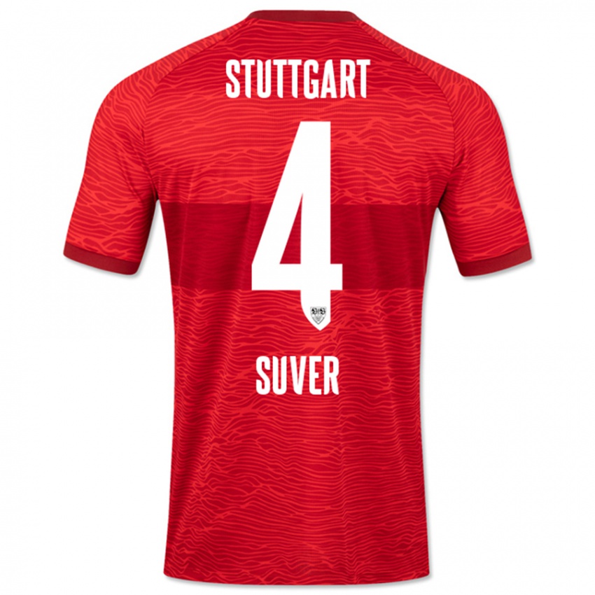 Kinder Jakov Suver #4 Rot Auswärtstrikot Trikot 2023/24 T-Shirt Österreich