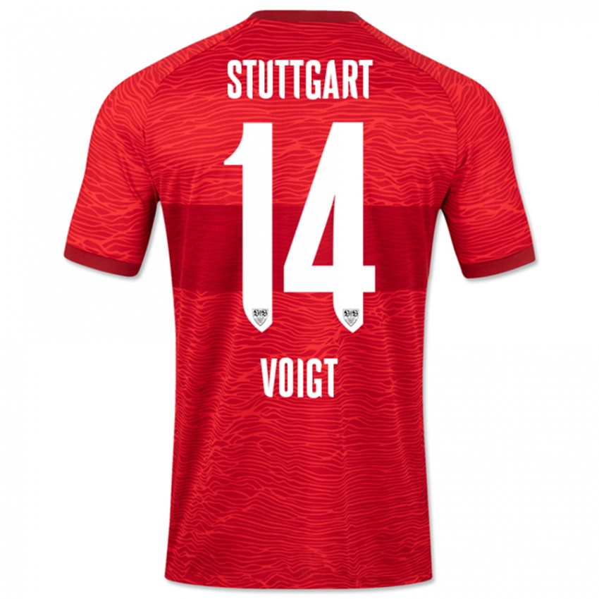 Kinder Max Voigt #14 Rot Auswärtstrikot Trikot 2023/24 T-Shirt Österreich