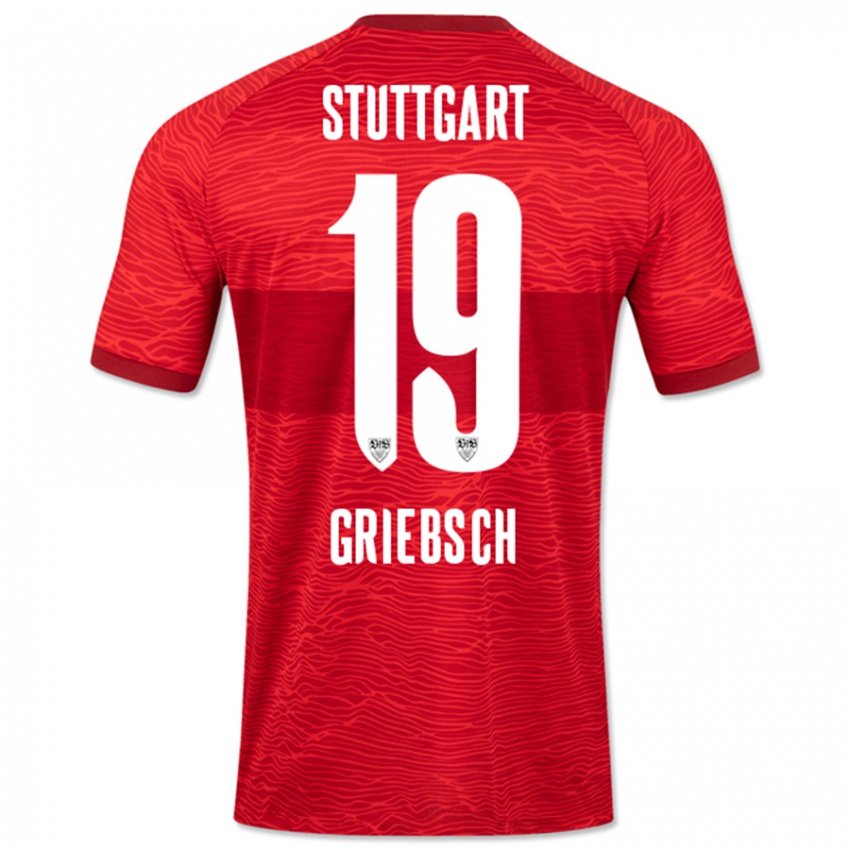 Kinder Lukas Griebsch #19 Rot Auswärtstrikot Trikot 2023/24 T-Shirt Österreich