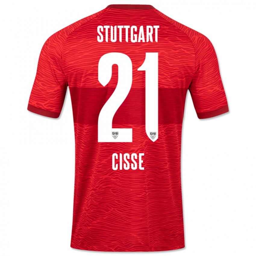 Kinder Moussa Cissé #21 Rot Auswärtstrikot Trikot 2023/24 T-Shirt Österreich