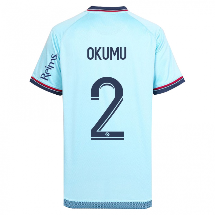 Kinder Joseph Okumu #2 Himmelblau Auswärtstrikot Trikot 2023/24 T-Shirt Österreich