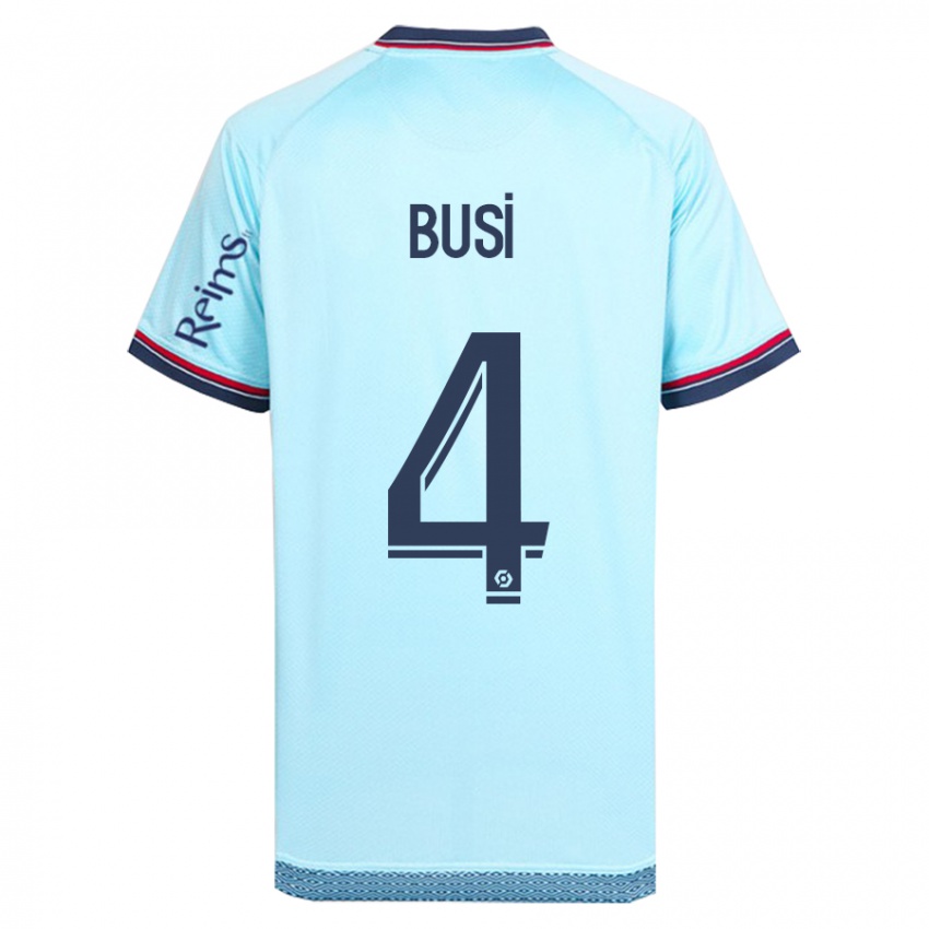 Kinder Maxime Busi #4 Himmelblau Auswärtstrikot Trikot 2023/24 T-Shirt Österreich