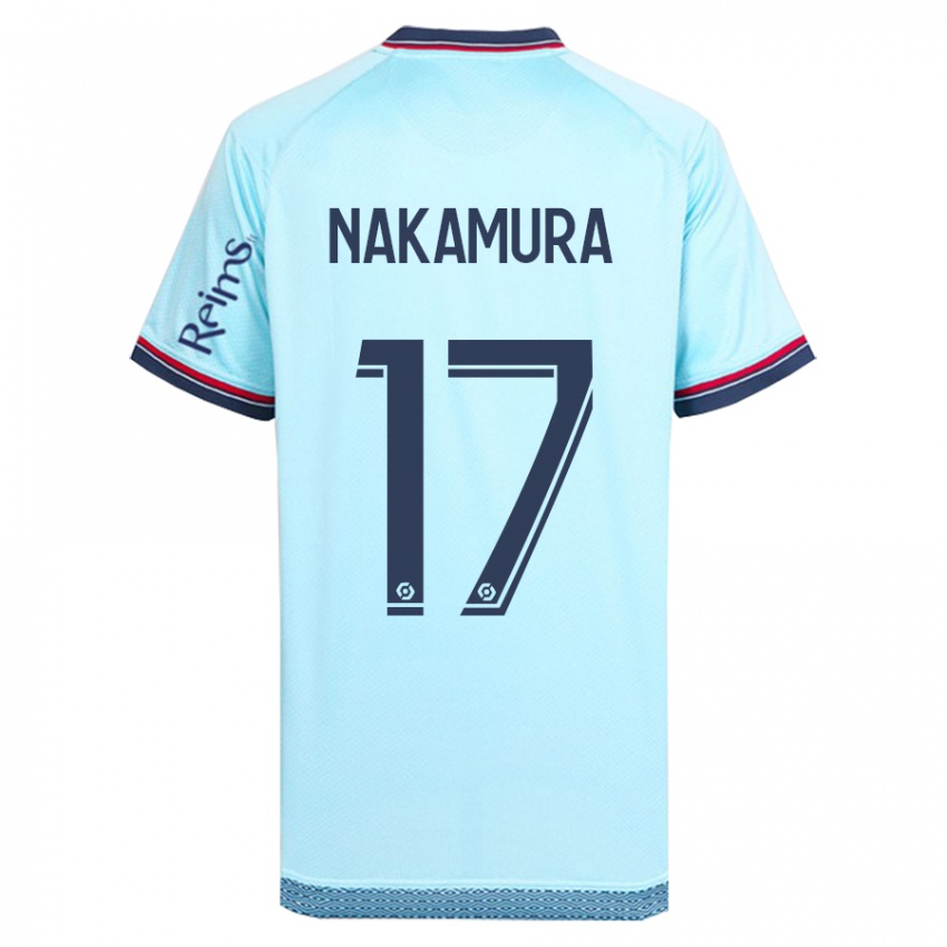 Kinder Keito Nakamura #17 Himmelblau Auswärtstrikot Trikot 2023/24 T-Shirt Österreich