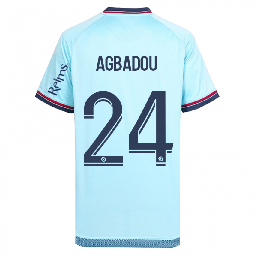 Kinder Emmanuel Agbadou #24 Himmelblau Auswärtstrikot Trikot 2023/24 T-Shirt Österreich