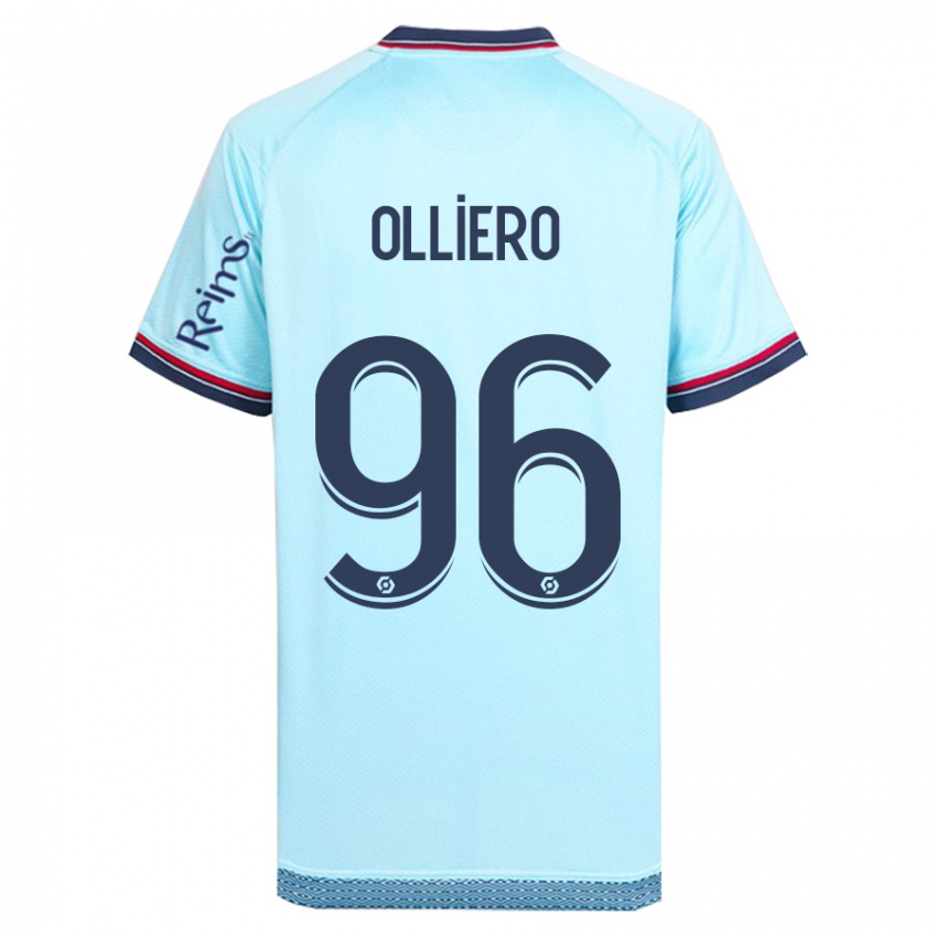 Kinder Alexandre Olliero #96 Himmelblau Auswärtstrikot Trikot 2023/24 T-Shirt Österreich