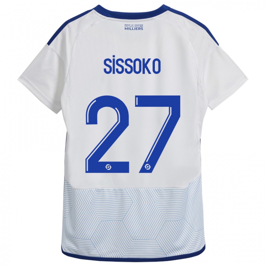 Kinder Ibrahima Sissoko #27 Weiß Auswärtstrikot Trikot 2023/24 T-Shirt Österreich