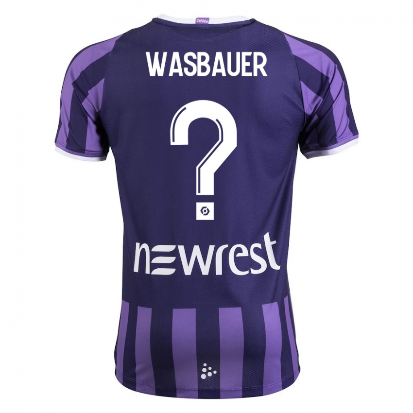 Kinder Nicolas Wasbauer #0 Lila Auswärtstrikot Trikot 2023/24 T-Shirt Österreich