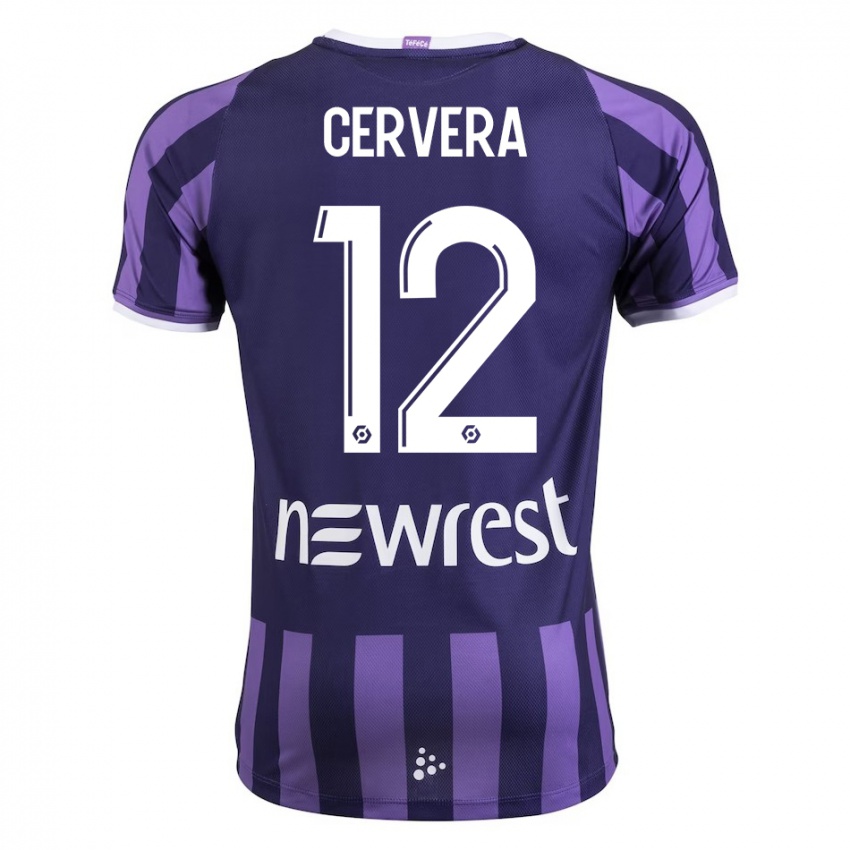 Kinder Laurianne Cervera #12 Lila Auswärtstrikot Trikot 2023/24 T-Shirt Österreich