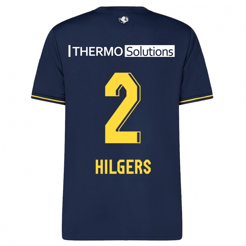 Kinder Mees Hilgers #2 Marine Auswärtstrikot Trikot 2023/24 T-Shirt Österreich