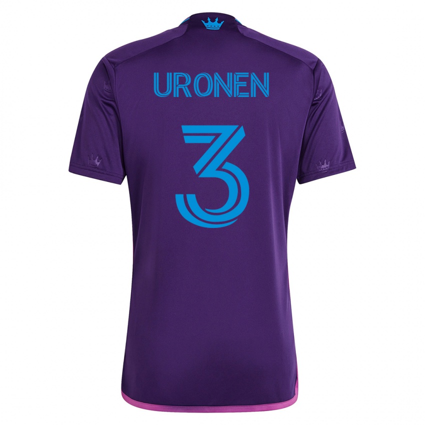 Kinder Jere Uronen #3 Violett Auswärtstrikot Trikot 2023/24 T-Shirt Österreich