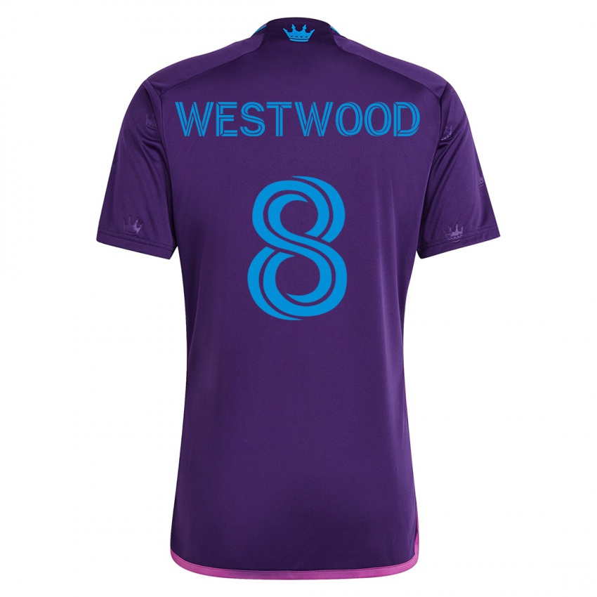 Kinder Ashley Westwood #8 Violett Auswärtstrikot Trikot 2023/24 T-Shirt Österreich