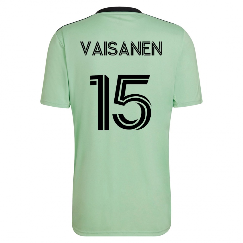 Kinder Leo Väisänen #15 Hellgrün Auswärtstrikot Trikot 2023/24 T-Shirt Österreich