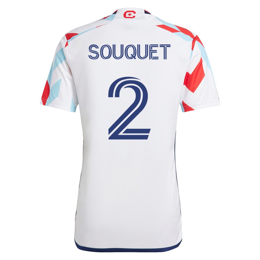 Kinder Arnaud Souquet #2 Weiß Blau Auswärtstrikot Trikot 2023/24 T-Shirt Österreich
