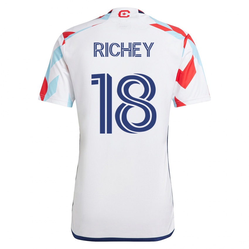 Kinder Spencer Richey #18 Weiß Blau Auswärtstrikot Trikot 2023/24 T-Shirt Österreich