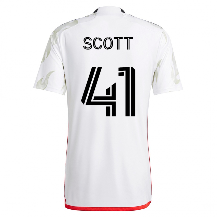 Kinder Tarik Scott #41 Weiß Auswärtstrikot Trikot 2023/24 T-Shirt Österreich