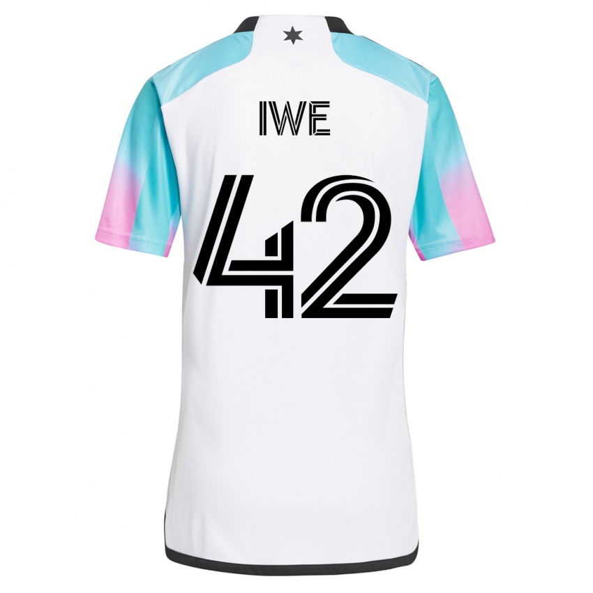 Kinder Emmanuel Iwe #42 Weiß Auswärtstrikot Trikot 2023/24 T-Shirt Österreich