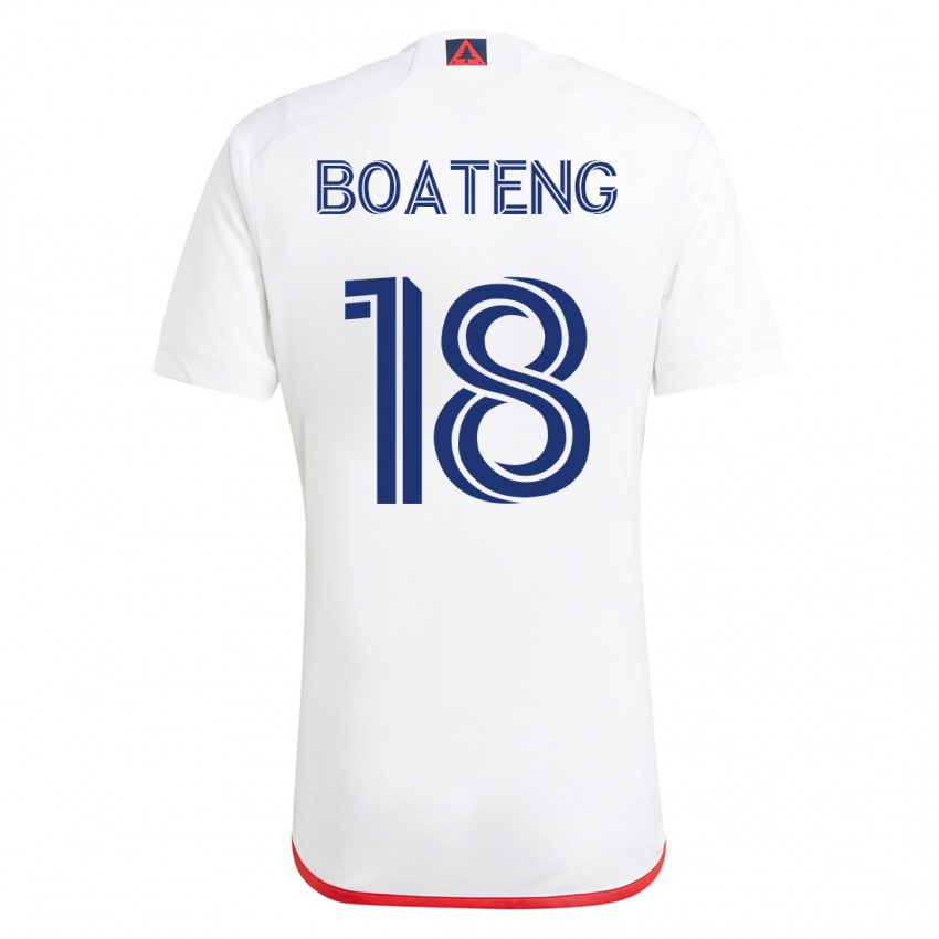 Kinder Emmanuel Boateng #18 Weiß Rot Auswärtstrikot Trikot 2023/24 T-Shirt Österreich