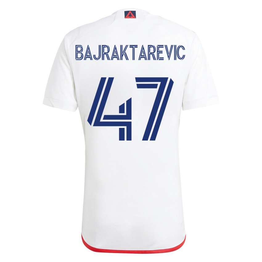 Kinder Esmir Bajraktarevic #47 Weiß Rot Auswärtstrikot Trikot 2023/24 T-Shirt Österreich