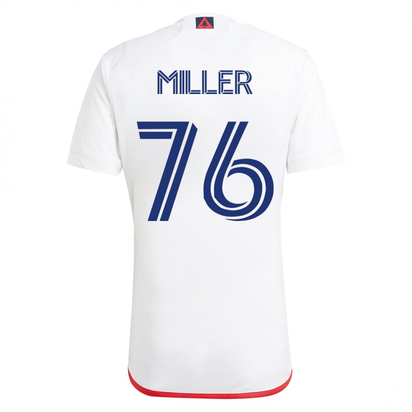 Kinder Peyton Miller #76 Weiß Rot Auswärtstrikot Trikot 2023/24 T-Shirt Österreich