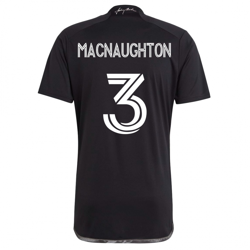 Kinder Lukas Macnaughton #3 Schwarz Auswärtstrikot Trikot 2023/24 T-Shirt Österreich