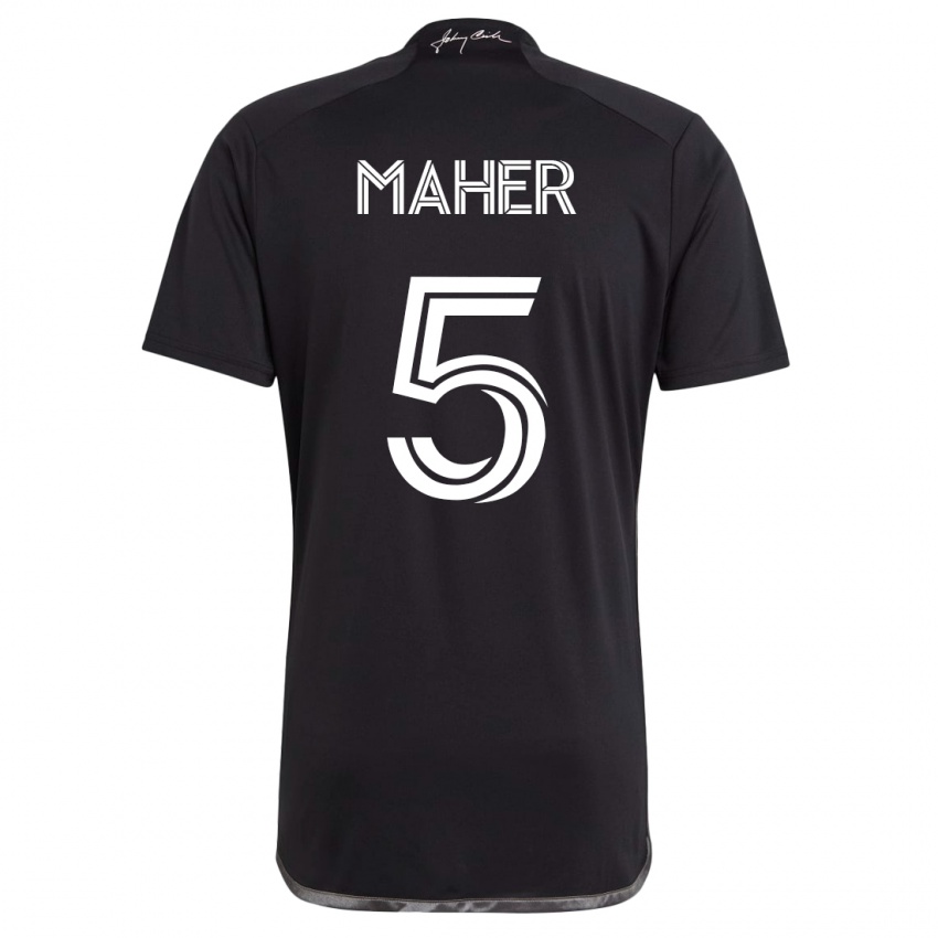 Kinder Jack Maher #5 Schwarz Auswärtstrikot Trikot 2023/24 T-Shirt Österreich