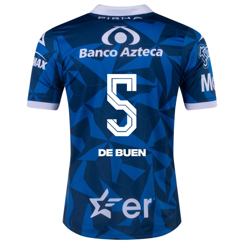 Kinder Diego De Buen #5 Blau Auswärtstrikot Trikot 2023/24 T-Shirt Österreich