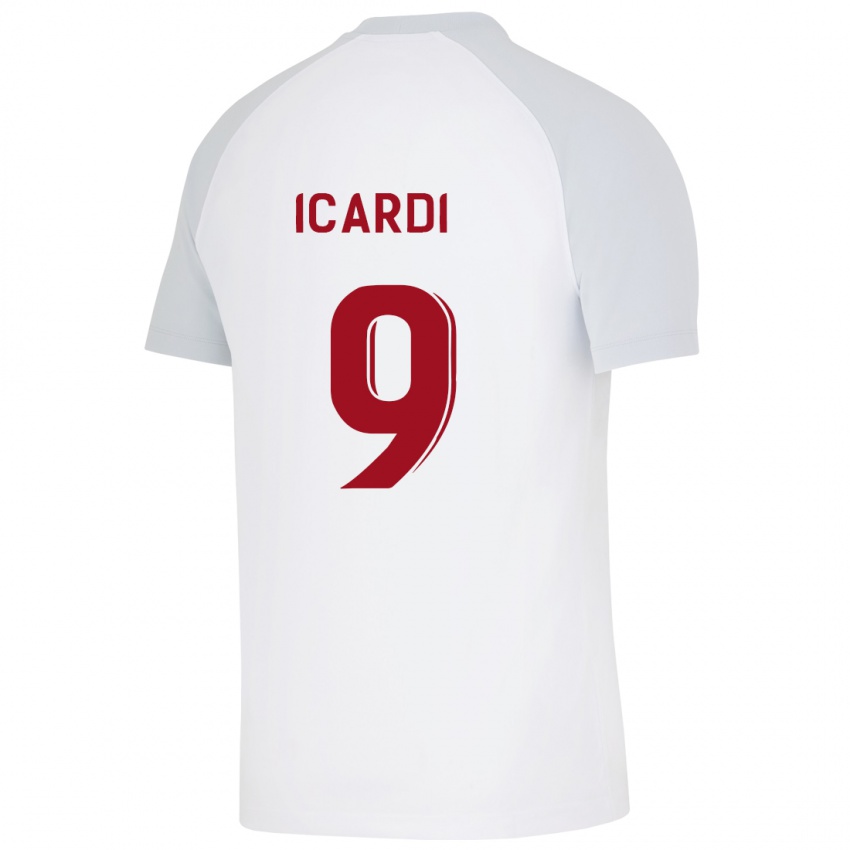 Kinder Mauro Icardi #9 Weiß Auswärtstrikot Trikot 2023/24 T-Shirt Österreich