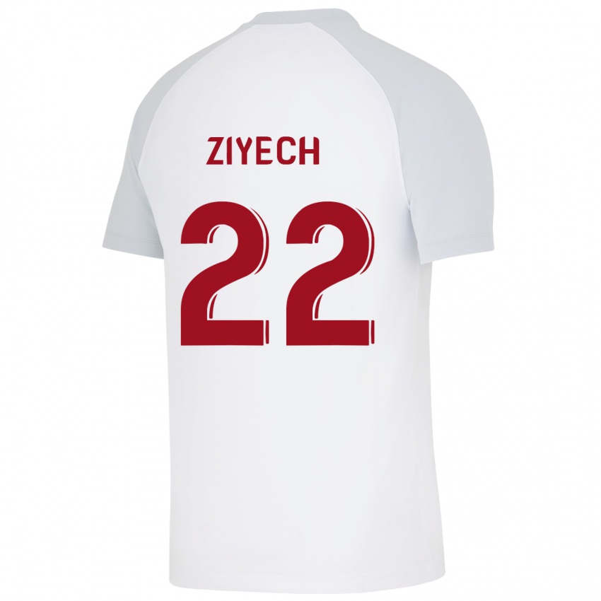 Kinder Hakim Ziyech #22 Weiß Auswärtstrikot Trikot 2023/24 T-Shirt Österreich