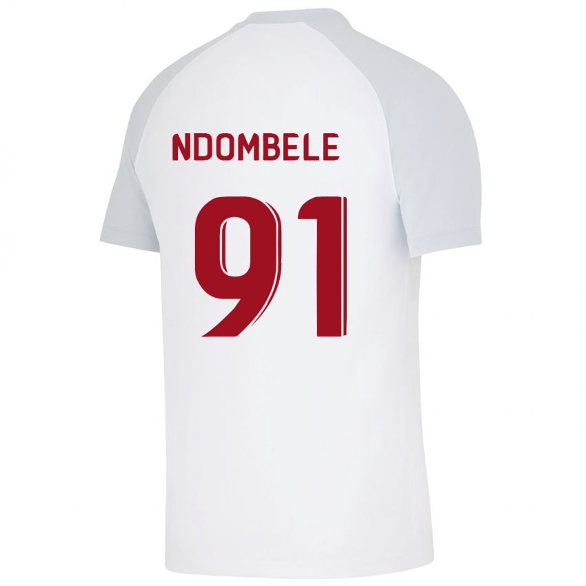 Kinder Tanguy Ndombele #91 Weiß Auswärtstrikot Trikot 2023/24 T-Shirt Österreich