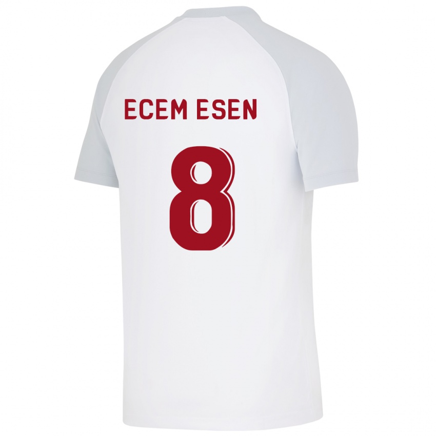 Kinder Emine Ecem Esen #8 Weiß Auswärtstrikot Trikot 2023/24 T-Shirt Österreich