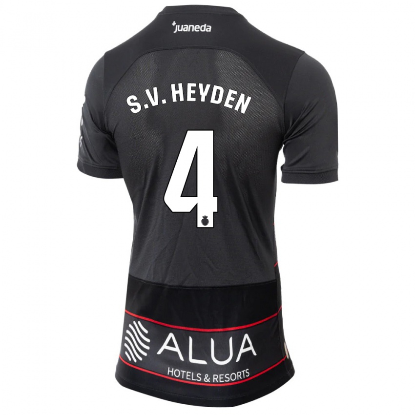 Kinder Siebe Van Der Heyden #4 Schwarz Auswärtstrikot Trikot 2023/24 T-Shirt Österreich