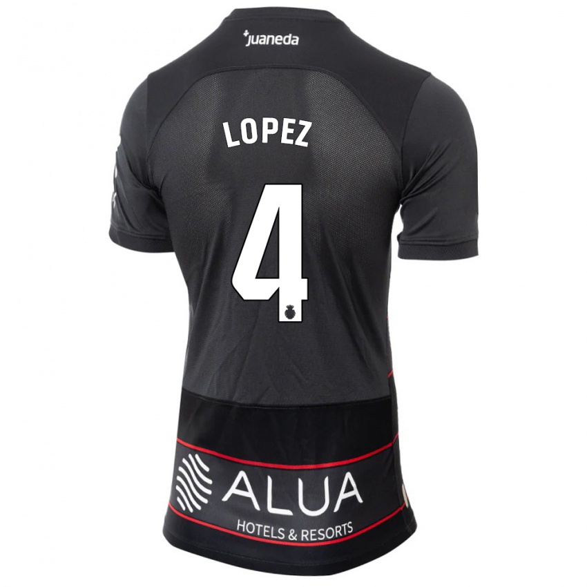 Kinder David López #4 Schwarz Auswärtstrikot Trikot 2023/24 T-Shirt Österreich